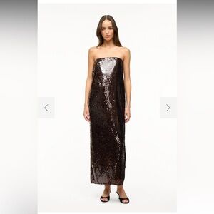STAUD sequin Casey strapless dress NWT